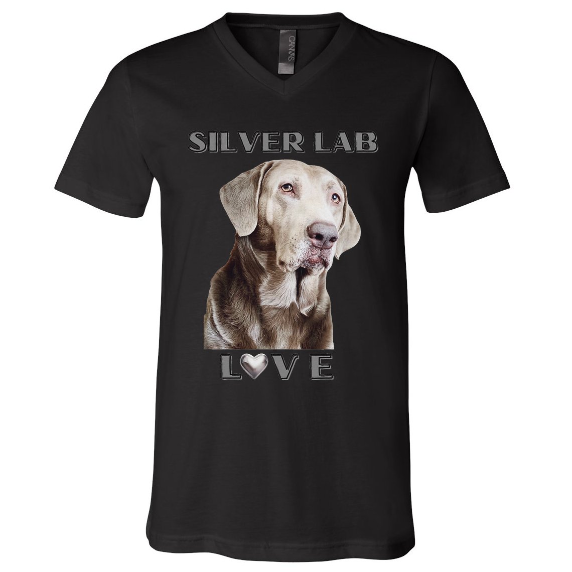 Silver Labrador Retriever Dog V-Neck T-Shirt