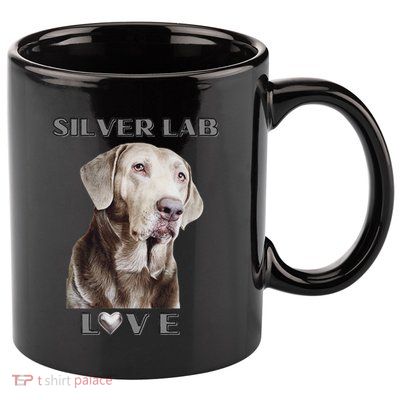 Silver Labrador Retriever Dog 11oz C Handle Ceramic Mug