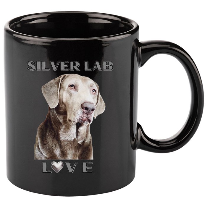 Silver Labrador Retriever Dog 11oz C Handle Ceramic Mug