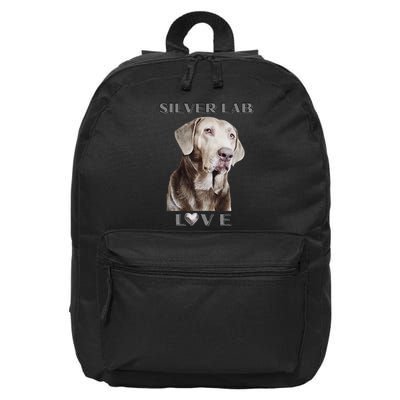 Silver Labrador Retriever Dog 16 in Basic Backpack