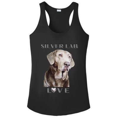 Silver Labrador Retriever Dog Ladies PosiCharge Competitor Racerback Tank