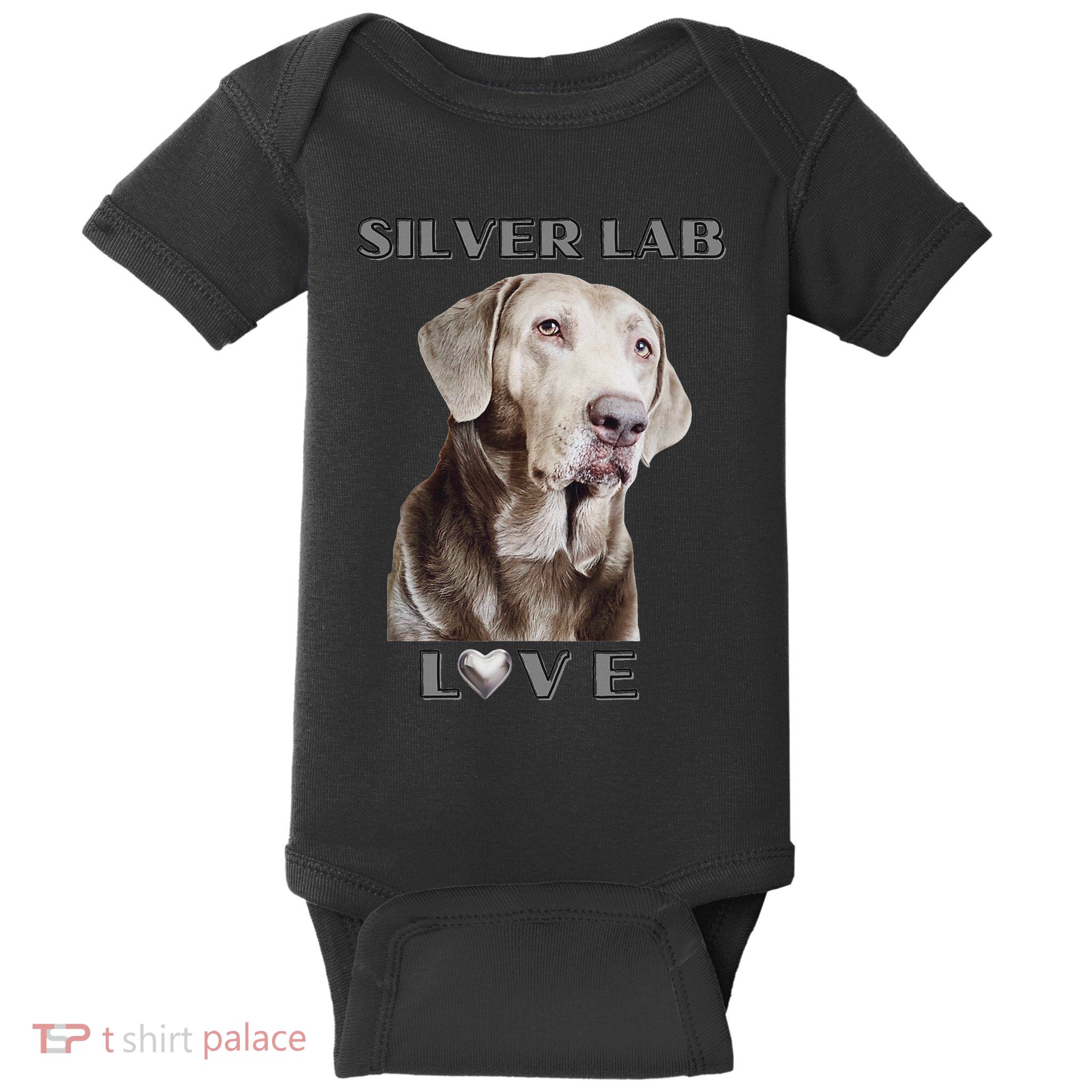 Silver Labrador Retriever Dog Baby Bodysuit