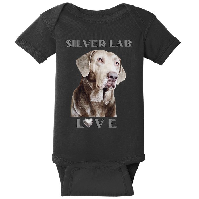Silver Labrador Retriever Dog Baby Bodysuit