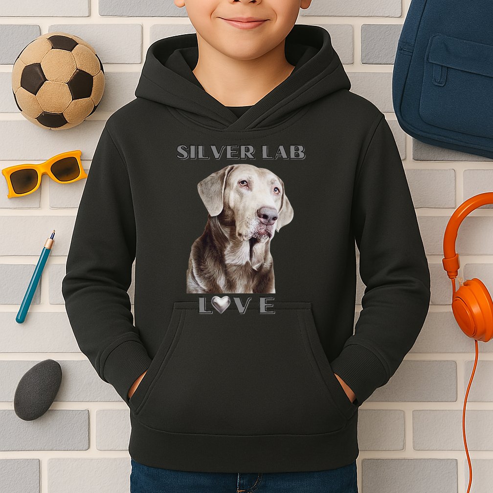 Silver Labrador Retriever Dog Kids Hoodie