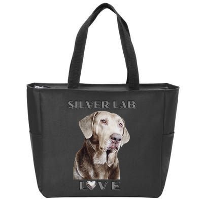 Silver Labrador Retriever Dog Zip Tote Bag