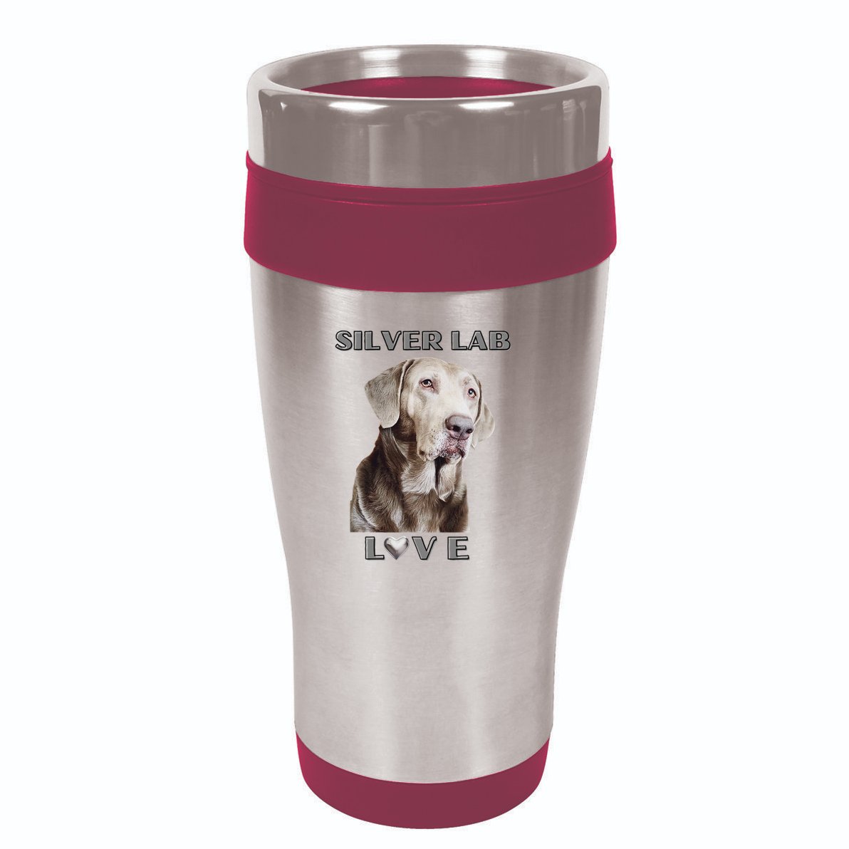 Silver Labrador Retriever Dog 16oz Travel Tumbler