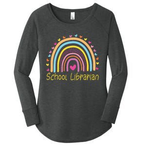 School Librarian Rainbow Women's Perfect Tri Tunic Long Sleeve Shirt