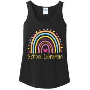 School Librarian Rainbow Ladies Essential Tank