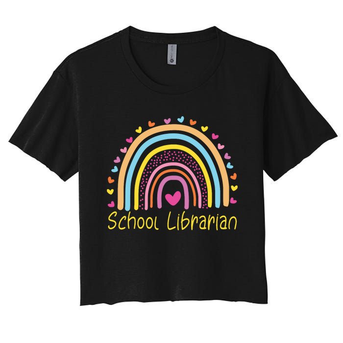 School Librarian Rainbow Women's Crop Top Tee