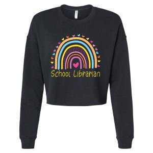 School Librarian Rainbow Cropped Pullover Crew