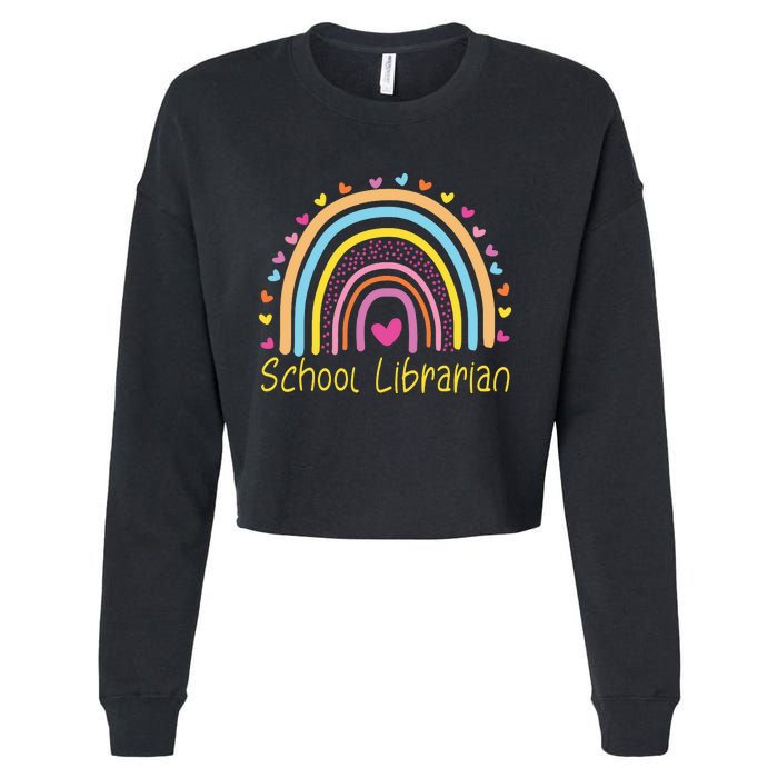 School Librarian Rainbow Cropped Pullover Crew