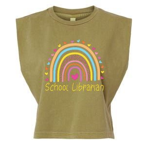 School Librarian Rainbow Garment-Dyed Women's Muscle Tee