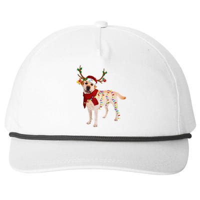 Santa Labrador Retriever Reindeer Light Christmas T Snapback Five-Panel Rope Hat