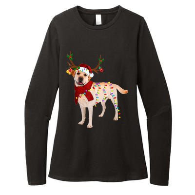 Santa Labrador Retriever Reindeer Light Christmas T Womens CVC Long Sleeve Shirt