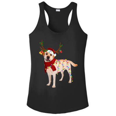 Santa Labrador Retriever Reindeer Light Christmas T Ladies PosiCharge Competitor Racerback Tank