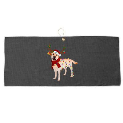 Santa Labrador Retriever Reindeer Light Christmas T Large Microfiber Waffle Golf Towel