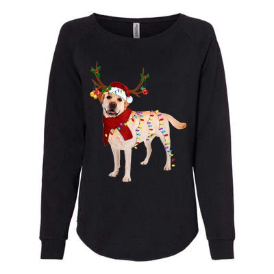 Santa Labrador Retriever Reindeer Light Christmas T Womens California Wash Sweatshirt