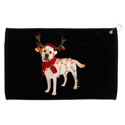 Santa Labrador Retriever Reindeer Light Christmas T Grommeted Golf Towel