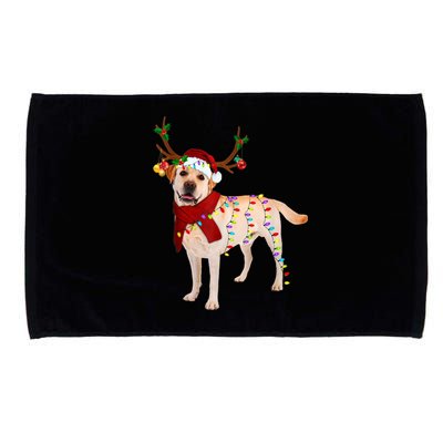 Santa Labrador Retriever Reindeer Light Christmas T Microfiber Hand Towel