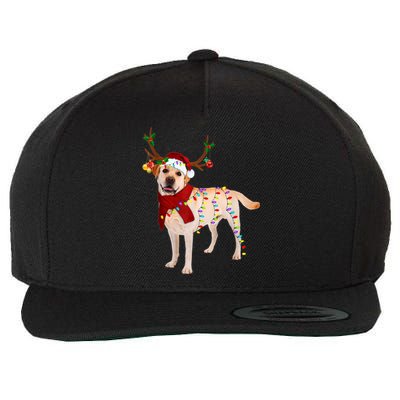 Santa Labrador Retriever Reindeer Light Christmas T Wool Snapback Cap