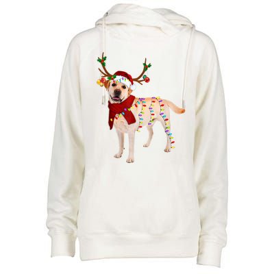 Santa Labrador Retriever Reindeer Light Christmas T Womens Funnel Neck Pullover Hood