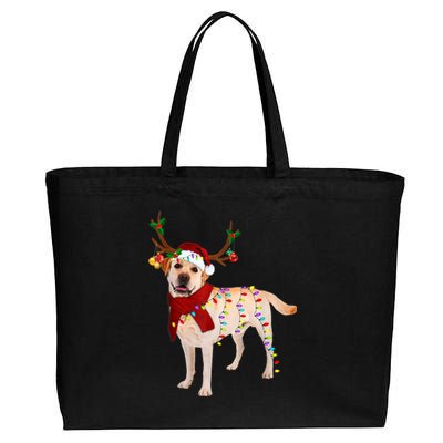 Santa Labrador Retriever Reindeer Light Christmas T Cotton Canvas Jumbo Tote