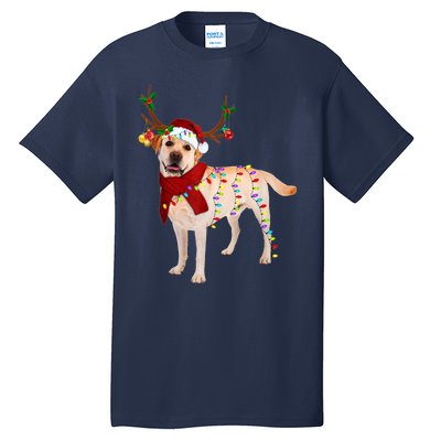 Santa Labrador Retriever Reindeer Light Christmas T Tall T-Shirt