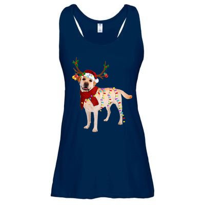 Santa Labrador Retriever Reindeer Light Christmas T Ladies Essential Flowy Tank