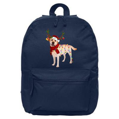 Santa Labrador Retriever Reindeer Light Christmas T 16 in Basic Backpack