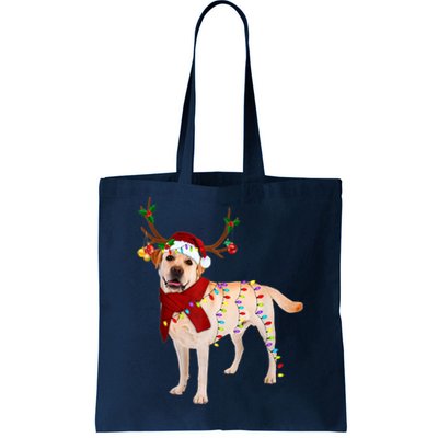 Santa Labrador Retriever Reindeer Light Christmas T Tote Bag