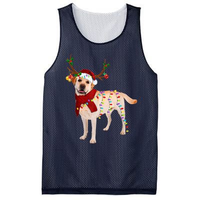 Santa Labrador Retriever Reindeer Light Christmas T Mesh Reversible Basketball Jersey Tank