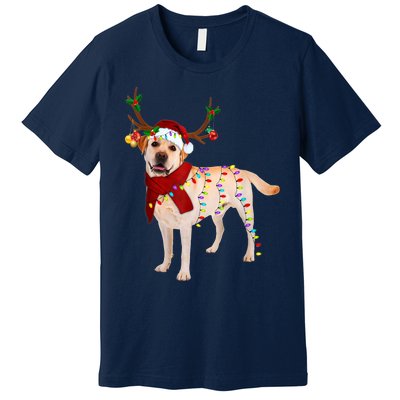 Santa Labrador Retriever Reindeer Light Christmas T Premium T-Shirt