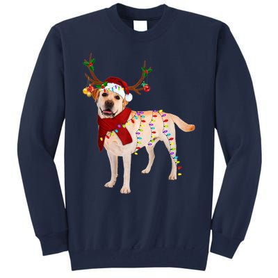 Santa Labrador Retriever Reindeer Light Christmas T Tall Sweatshirt