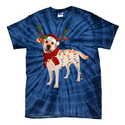 Santa Labrador Retriever Reindeer Light Christmas T Tie-Dye T-Shirt