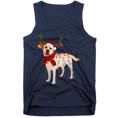 Santa Labrador Retriever Reindeer Light Christmas T Tank Top