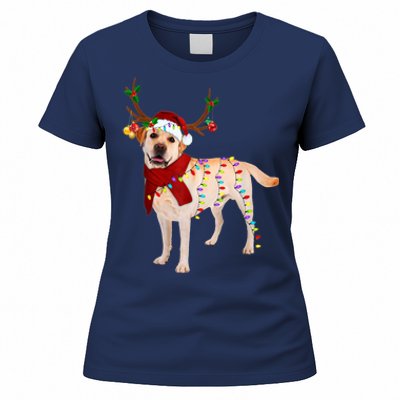 Santa Labrador Retriever Reindeer Light Christmas T Women's T-Shirt