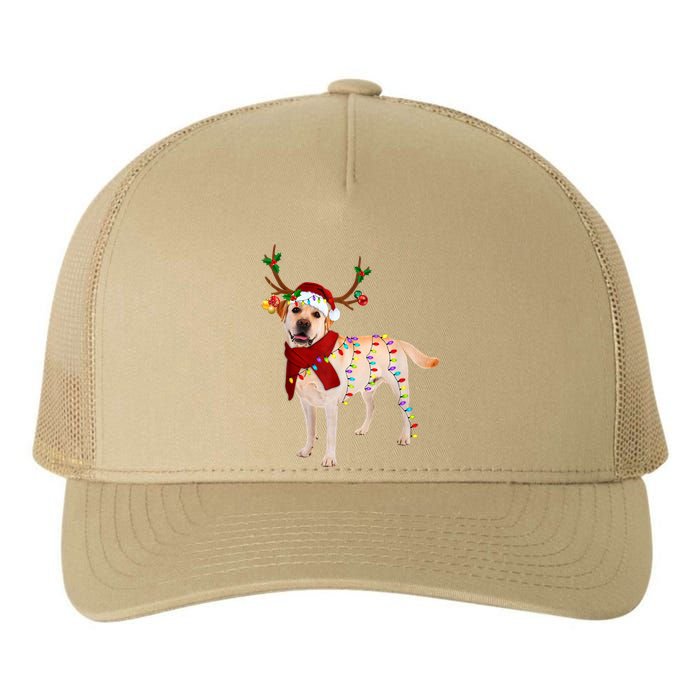 Santa Labrador Retriever Reindeer Light Christmas T Yupoong Adult 5-Panel Trucker Hat