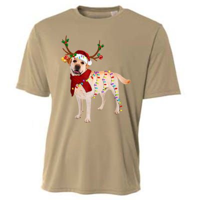 Santa Labrador Retriever Reindeer Light Christmas T Cooling Performance Crew T-Shirt