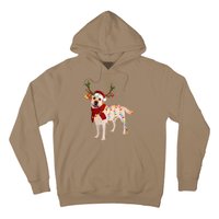 Santa Labrador Retriever Reindeer Light Christmas T Hoodie