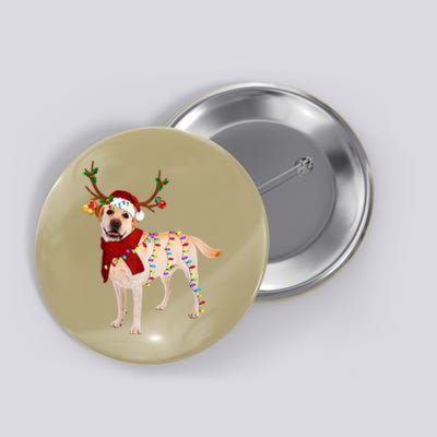 Santa Labrador Retriever Reindeer Light Christmas T Button