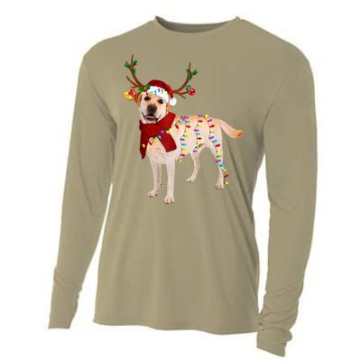 Santa Labrador Retriever Reindeer Light Christmas T Cooling Performance Long Sleeve Crew