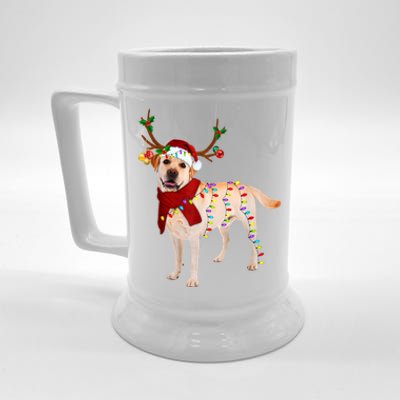 Santa Labrador Retriever Reindeer Light Christmas T Beer Stein