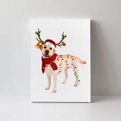 Santa Labrador Retriever Reindeer Light Christmas T Canvas