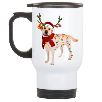 Santa Labrador Retriever Reindeer Light Christmas T Stainless Steel Travel Mug