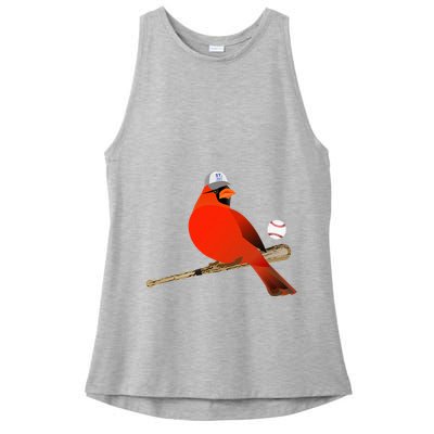 Saint Louis Red Cardinal Funny Bird Design Ladies PosiCharge Tri-Blend Wicking Tank
