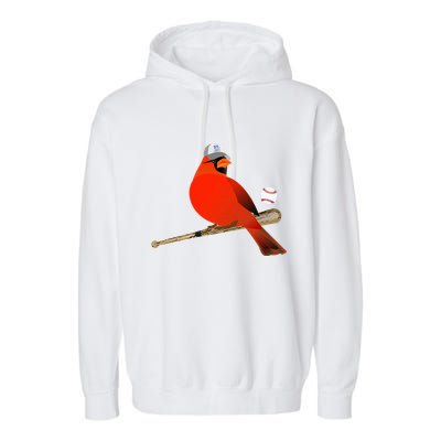 Saint Louis Red Cardinal Funny Bird Design Garment-Dyed Fleece Hoodie