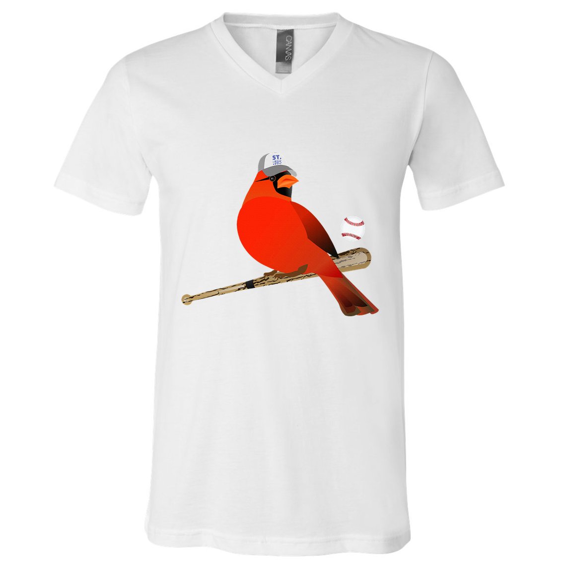 Saint Louis Red Cardinal Funny Bird Design V-Neck T-Shirt