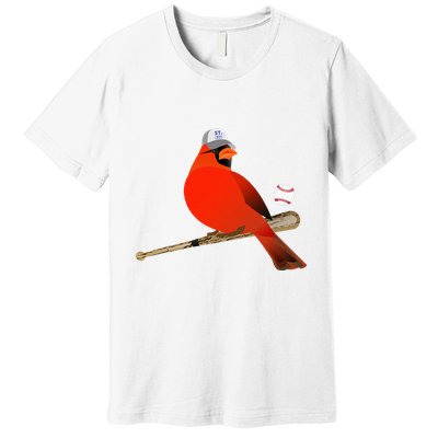 Saint Louis Red Cardinal Funny Bird Design Premium T-Shirt