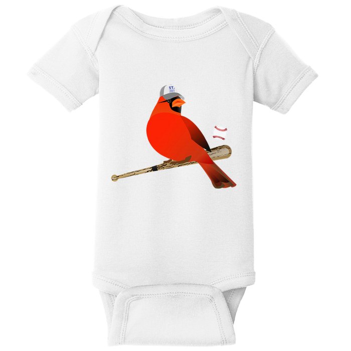 Saint Louis Red Cardinal Funny Bird Design Baby Bodysuit
