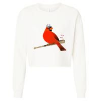 Saint Louis Red Cardinal Funny Bird Design Cropped Pullover Crew